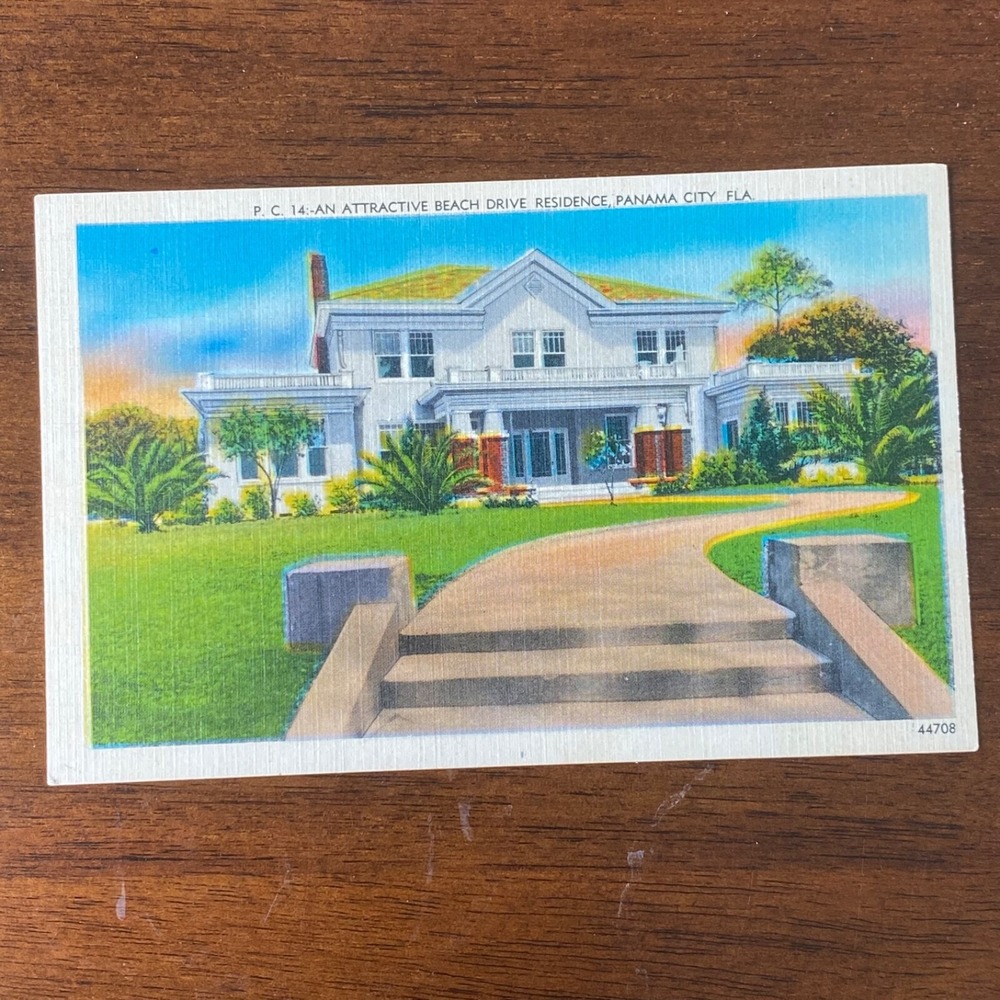 Vintage Panama City FL Postcard An Attractive Beach Drive Residence Florida
